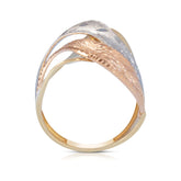 טבעת זהב לבן, צהוד ואדום 21R743